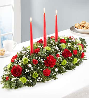 Christmas Floral Centerpieces Delivery Table Decor 1800flowers